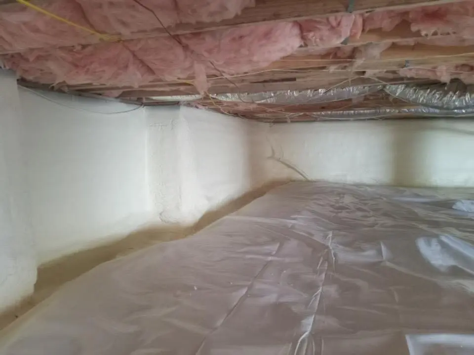 Crawl space encapsulation with closed-cell spray foam for Commercial Roof Restoration in Astoria